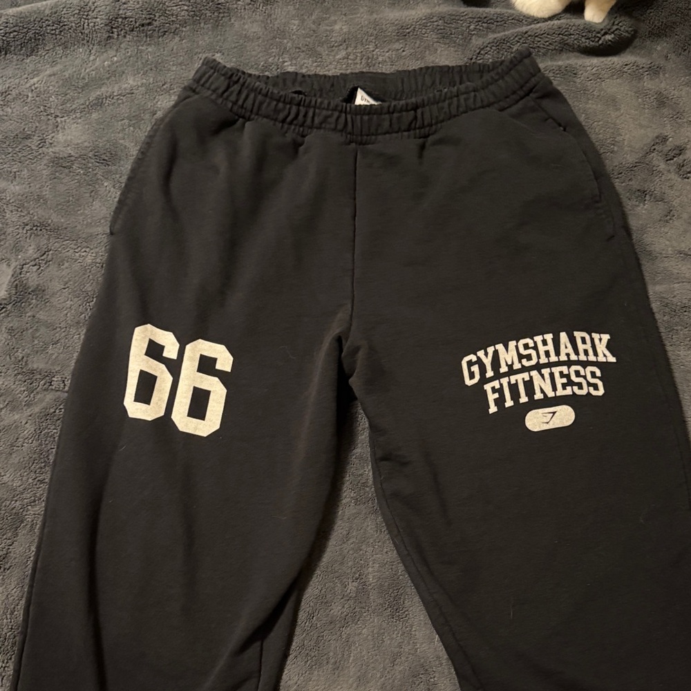 Gymshark Fitness Black Joggers with White Print